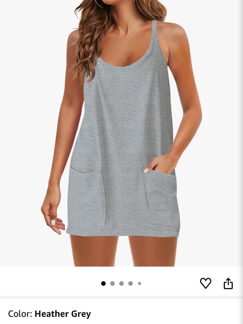 Light Gray Racerback Sundress with Pockets